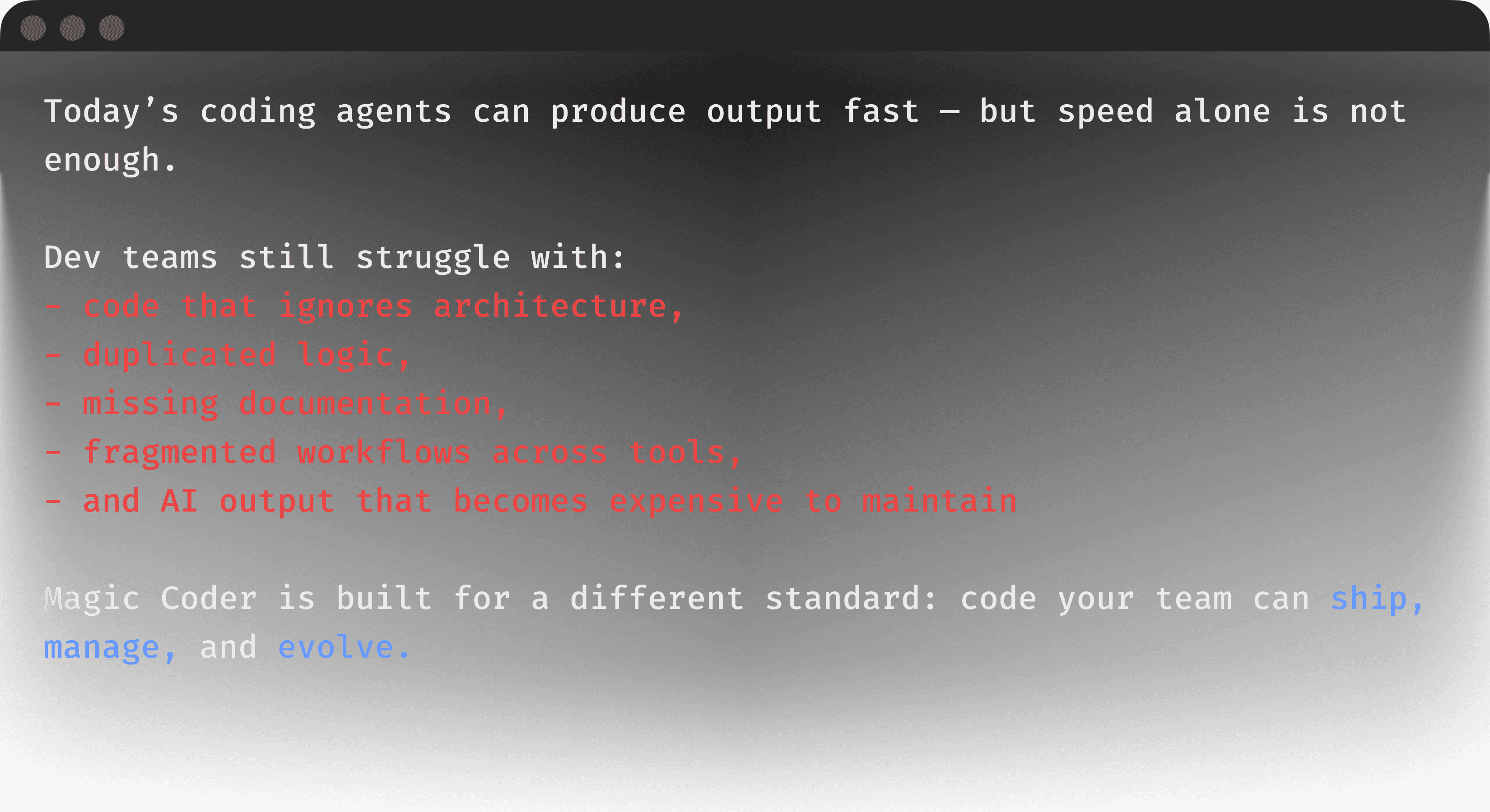 Magic Coder terminal preview